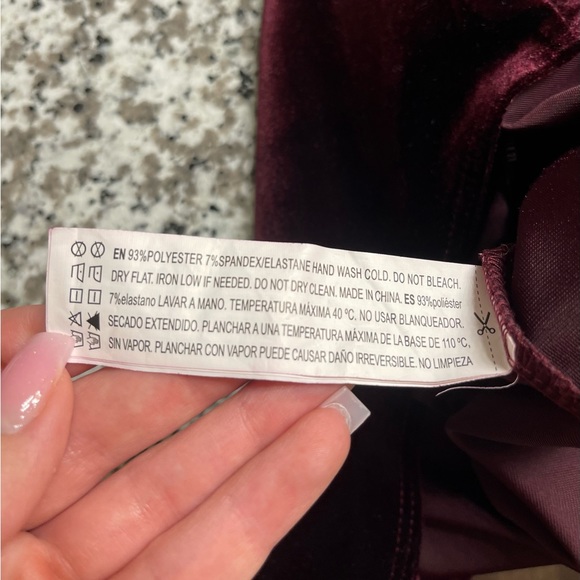 Burgundy velvet bodysuit - Picture 5 of 5